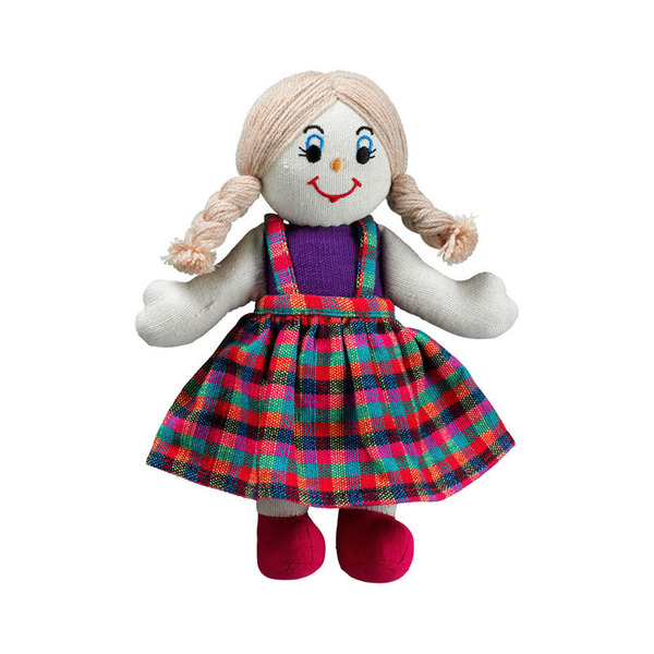 Rag Doll Girl, White Skin Blonde Hair Large rag doll girl white skin dark blonde hair cotton lanka kade fair trade toy toys natural fun junction toy shop stop store crieff perth perthshire scotland