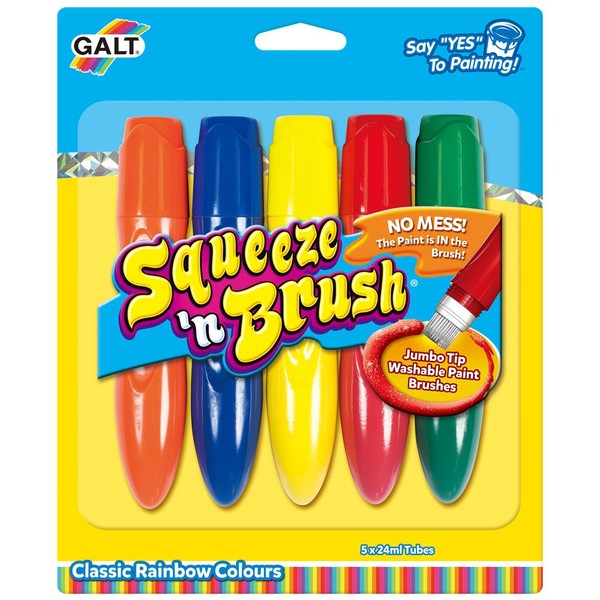 Squeeze 'n Brush 5 Classic Colours Large fun junction toy shop crieff perth galt squeeze n brush colouring pens brush tips paint bright colours uk scotland perthshire