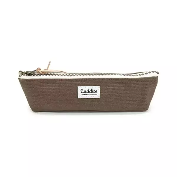 Luddite Boat Pen Case Large W19 x H7 × D5cm Brown Large luddite brown pencil case front