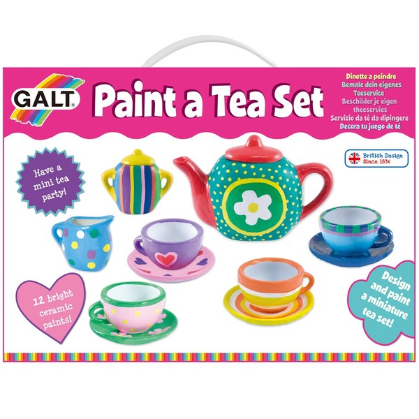 Galt, Paint a Tea Set Large fun junction independent toy shop creiff perth perthshire scotland galt paint a tea set ceramic make your own design customise for kids