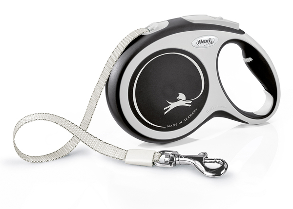 Flexi New Comfort Tape Retractable Leash, Large ~ 8m (Max. 50kg) Large flexi new comfort l tape 8m black