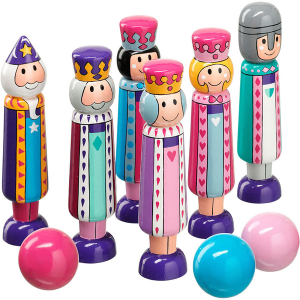Lanka Kade Skittles Fairytale Large wooden skittles fairytale fairy tale colourful bowling lanka kade fair trade toy toys wooden wood natural fun junction toy shop stop store crieff perth perthshire scotland 2