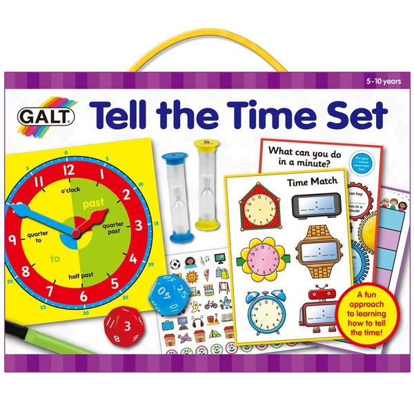 Galt Tell the Time Set Large fun junction independent toy shop crieff perth perthshire scotland galt tell the time set early school sand timers clocks board hourglass games