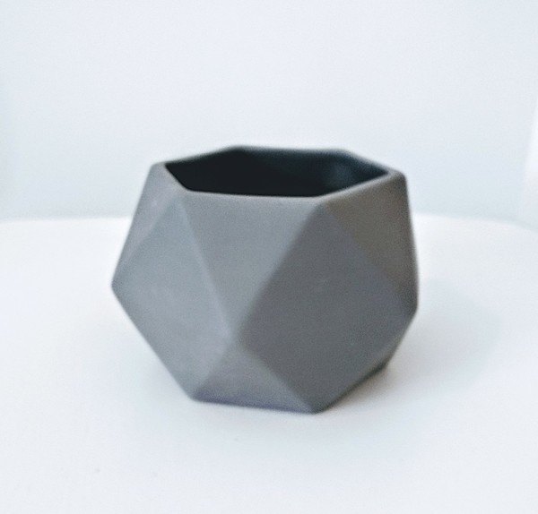 Grey Hexagon Ceramic Pot Large grey hexagon jacklaverick pot